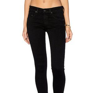 rag & bone classic mid-rise skinny jeans in nero